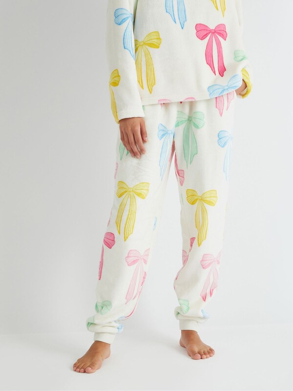 Seraphine Skinnydip Pink Multicolour Bow Twosie Fleece Pyjamas Set