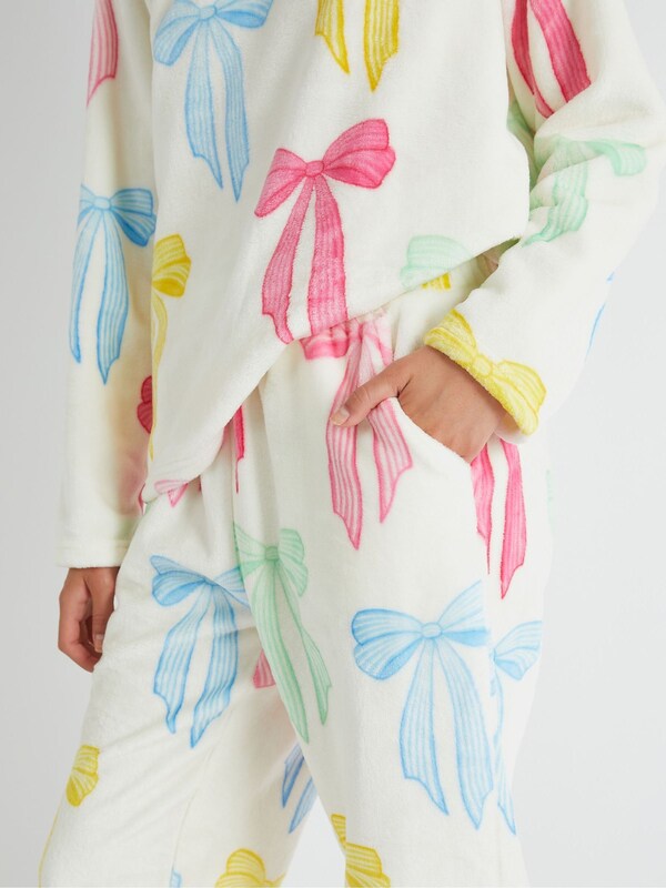 Seraphine Skinnydip Pink Multicolour Bow Twosie Fleece Pyjamas Set