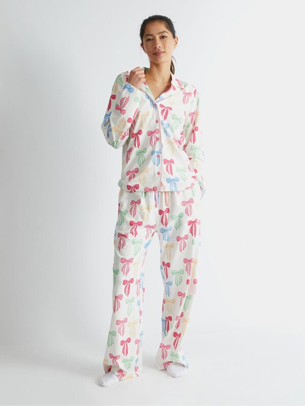 Seraphine Skinnydip White Multicolour Bow Pyjama Set