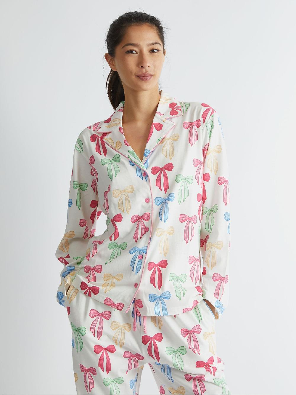 seraphine Skinnydip White Multicolour Bow Pyjama Set