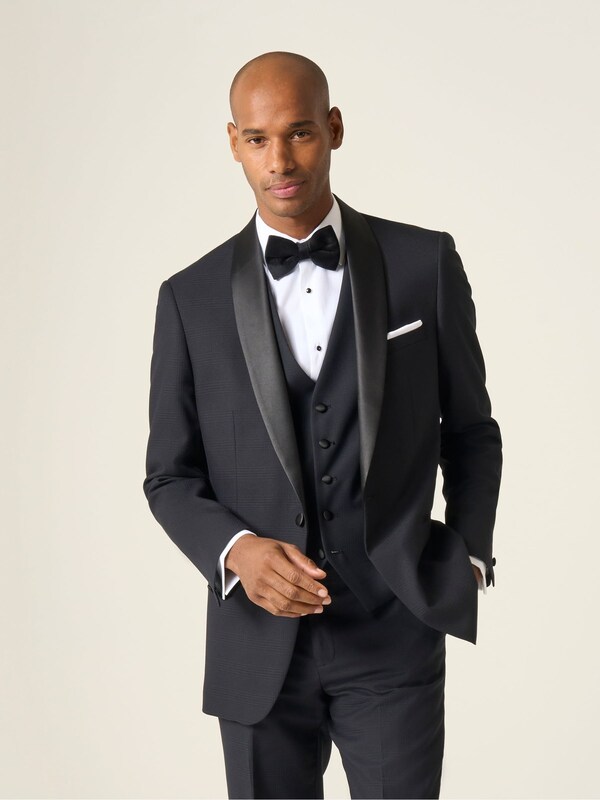 seraphine Skopes Black Tailored Fit Newman Check Suit: Jacket