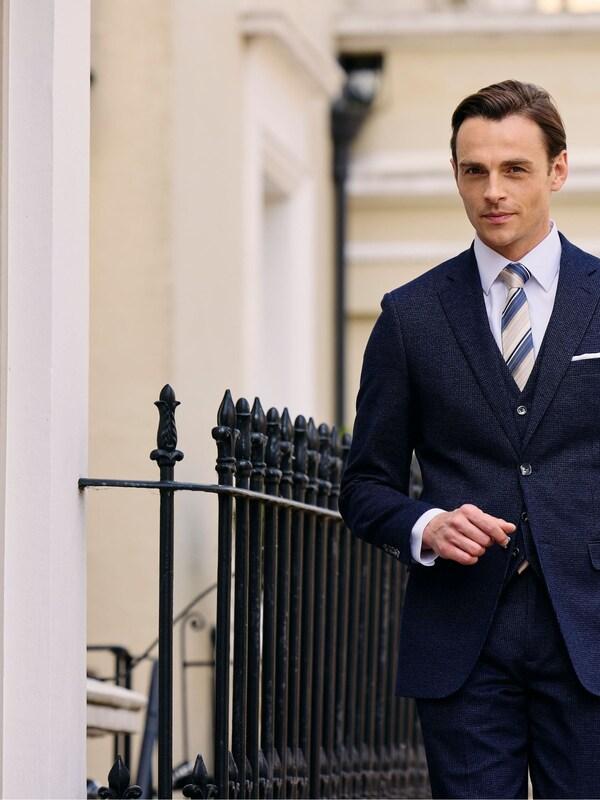 Seraphine Skopes Blue Boyd Puppytooth Tailored Fit Suit Jacket