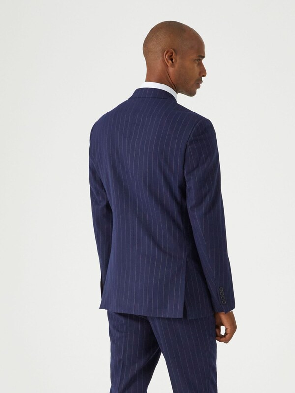 Seraphine Skopes Blue Declan Suit Slim Fit Pinstripe Double Breasted Jacket