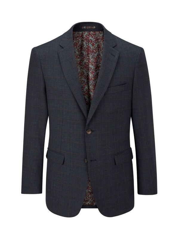 Seraphine Skopes Blue Elijah Tailored Fit Check Suit Jacket