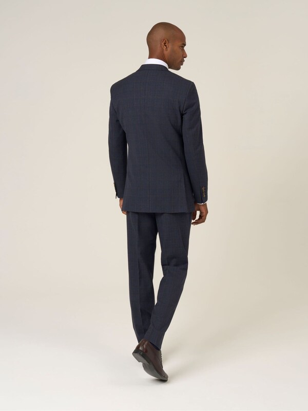seraphine Skopes Blue Elijah Tailored Fit Check Suit Jacket
