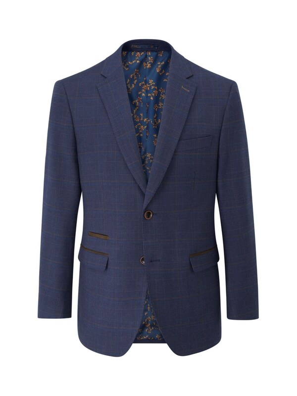 Seraphine Skopes Blue Guildford Suit Soft Touch Tailored Fit Check Jacket