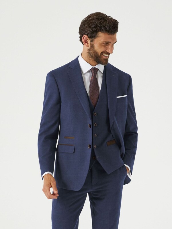 seraphine Skopes Blue Guildford Suit Soft Touch Tailored Fit Check Jacket