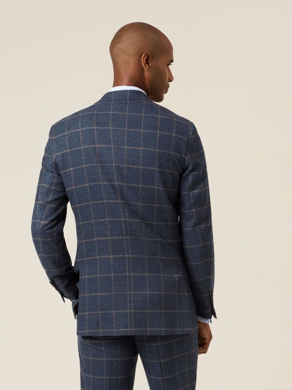 Seraphine Skopes Blue Meredith Tailored Fit Suit Jacket Windowpane Check