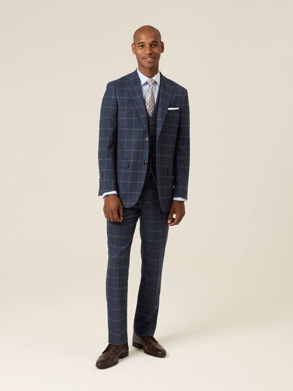 Seraphine Skopes Blue Meredith Tailored Fit Suit Jacket Windowpane Check
