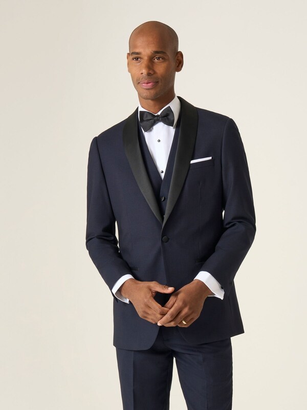 seraphine Skopes Blue Tailored Fit Newman Check Suit: Jacket