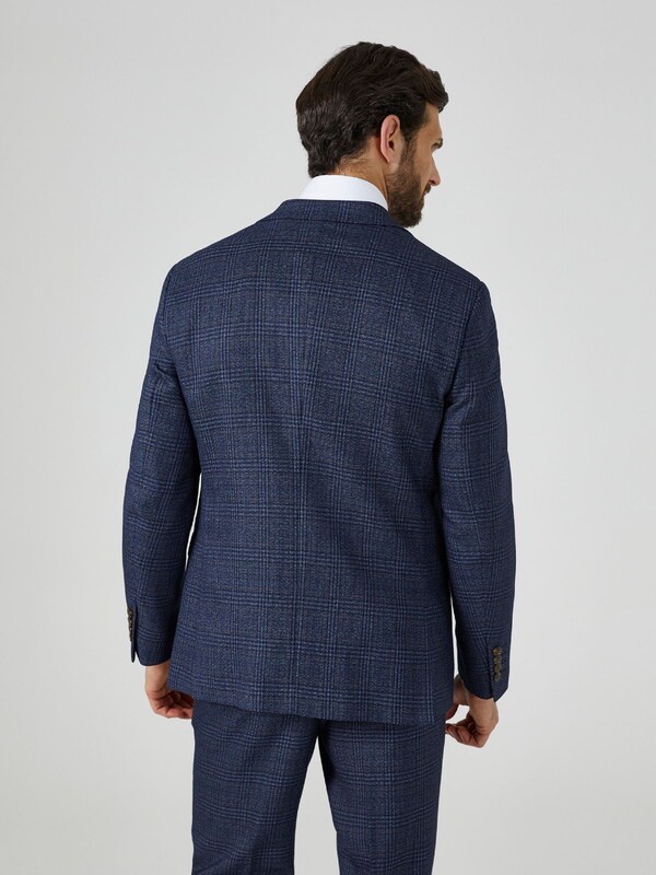 Seraphine Skopes Blue Tailored Fit Woolf Check Suit: Jacket