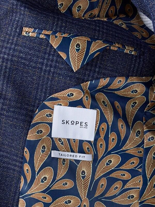 Seraphine Skopes Blue Tailored Fit Woolf Check Suit: Jacket