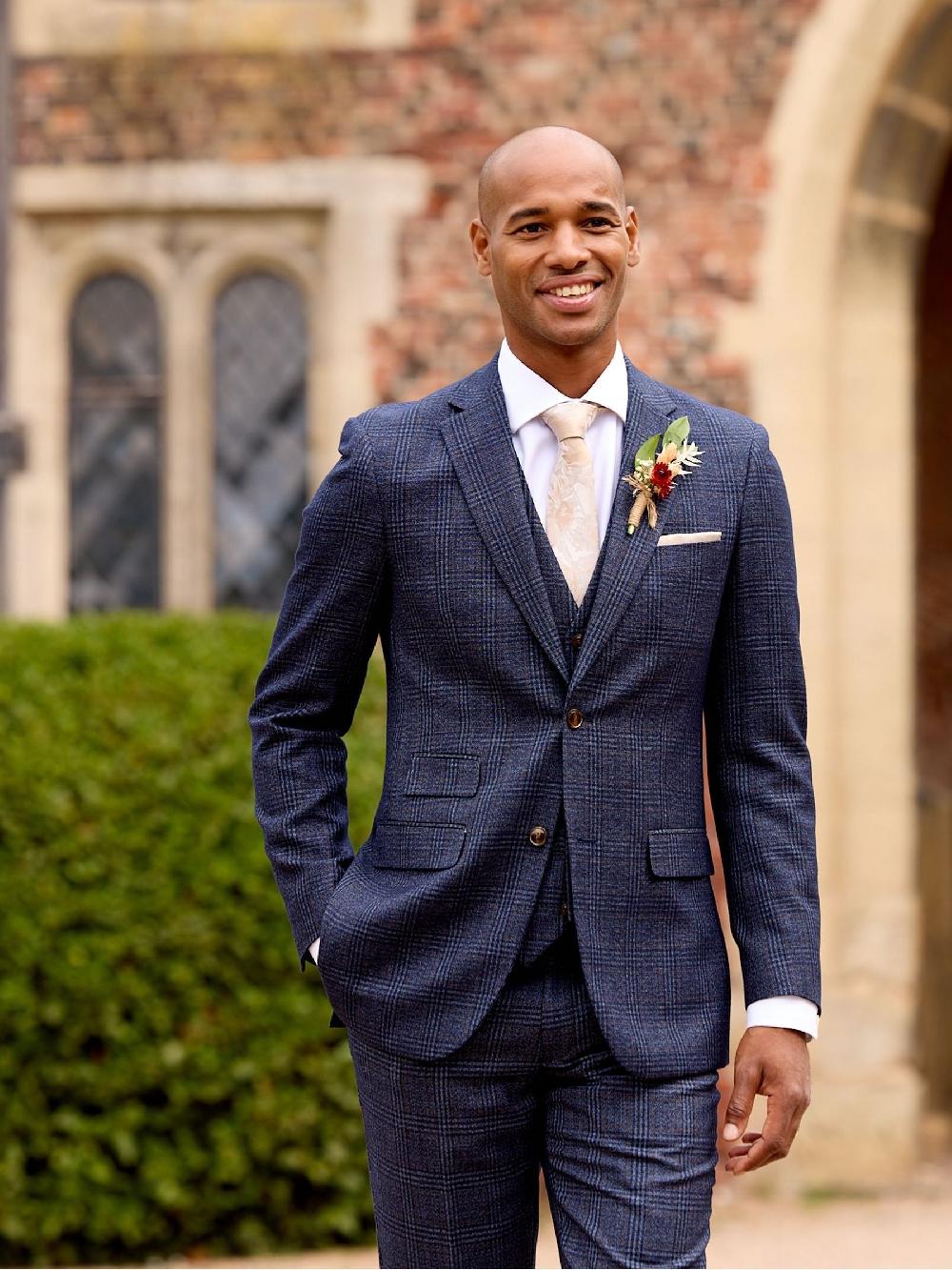 seraphine Skopes Blue Tailored Fit Woolf Check Suit: Jacket seraphine Skopes Blue Tailored Fit Woolf Check Suit: Jacket