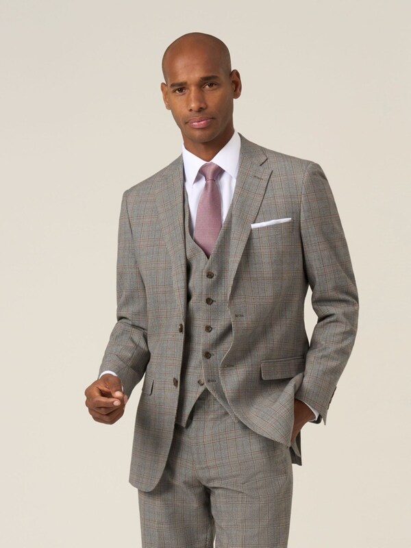 Seraphine Skopes Brown Haley Tailored Fit Check Suit Jacket