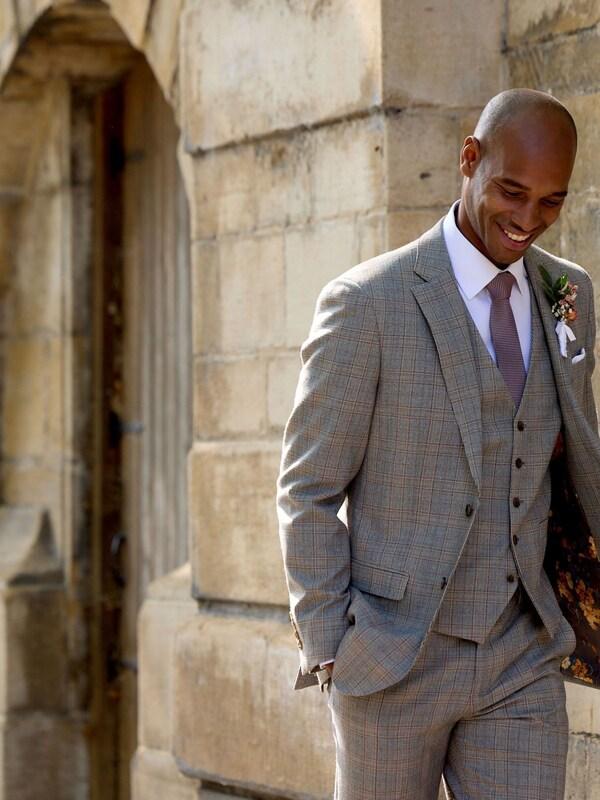 seraphine Skopes Brown Haley Tailored Fit Check Suit Jacket