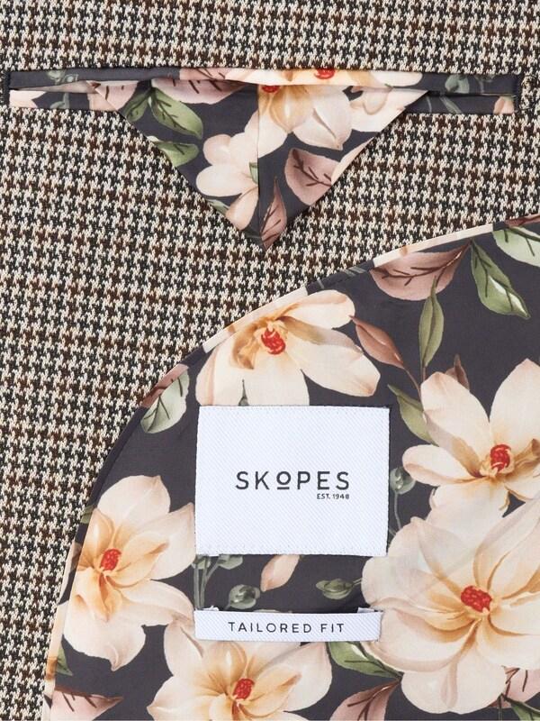 Seraphine Skopes Brown Single Breasted Cannon Tailored Fit Houndstooth Single Suit Jacket