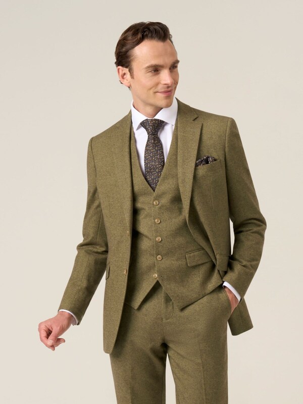 Seraphine Skopes Green Fox Tailored Fit Textured Suit Jacket