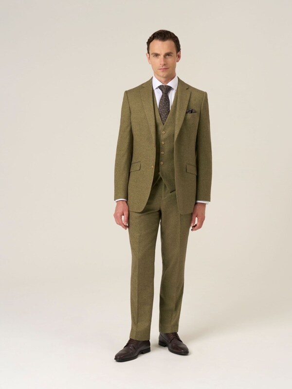 seraphine Skopes Green Fox Tailored Fit Textured Suit Jacket