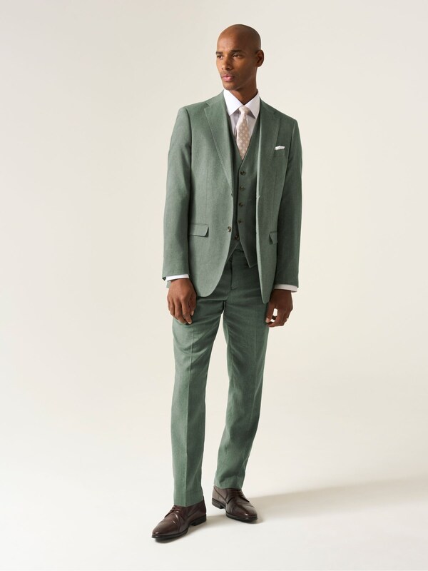 Seraphine Skopes Green Tailored Fit Calvados Linen Blend Suit Jacket