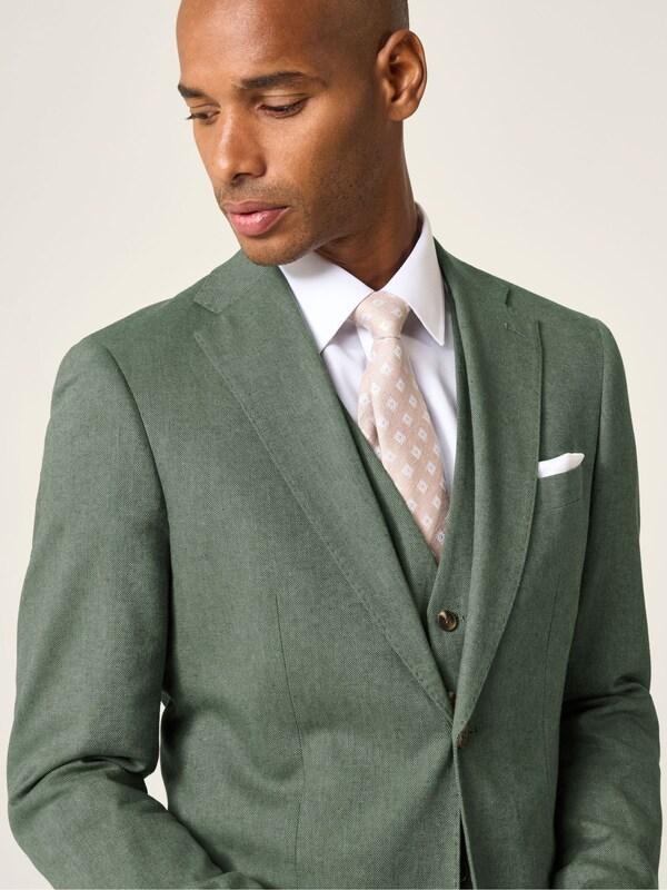 Seraphine Skopes Green Tailored Fit Calvados Linen Blend Suit Jacket