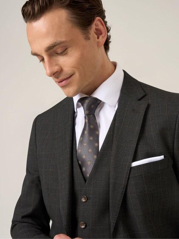 Seraphine Skopes Grey Elijah Tailored Fit Check Suit Jacket