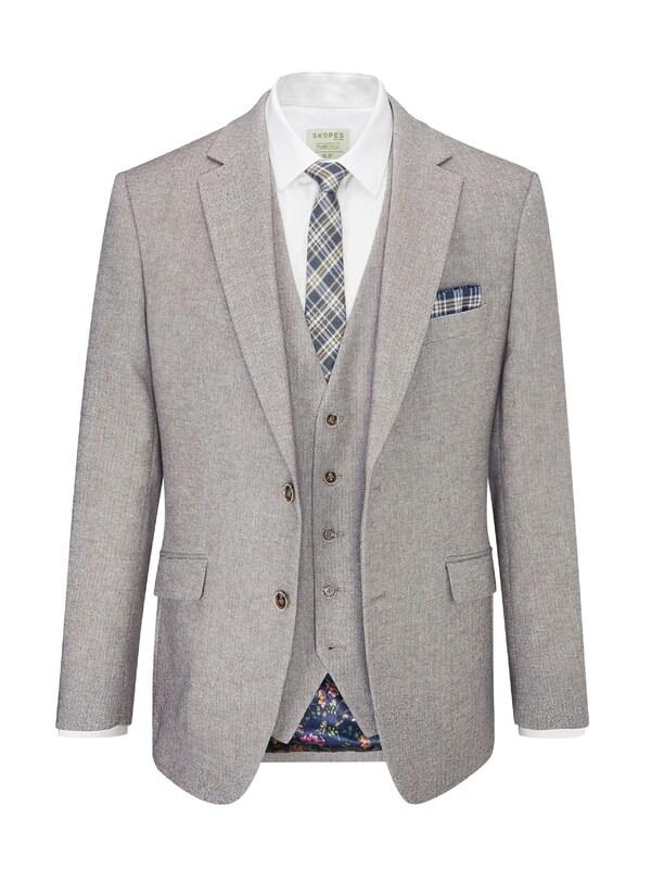 Seraphine Skopes Grey Tailored Fit Jude Tweed Tailored Fit Suit Jacket
