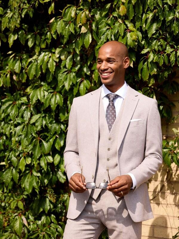 seraphine Skopes Grey Tailored Fit Jude Tweed Tailored Fit Suit Jacket