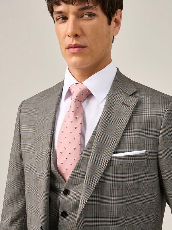 Seraphine Skopes Natural Maron Check Tailored Fit Suit Jacket