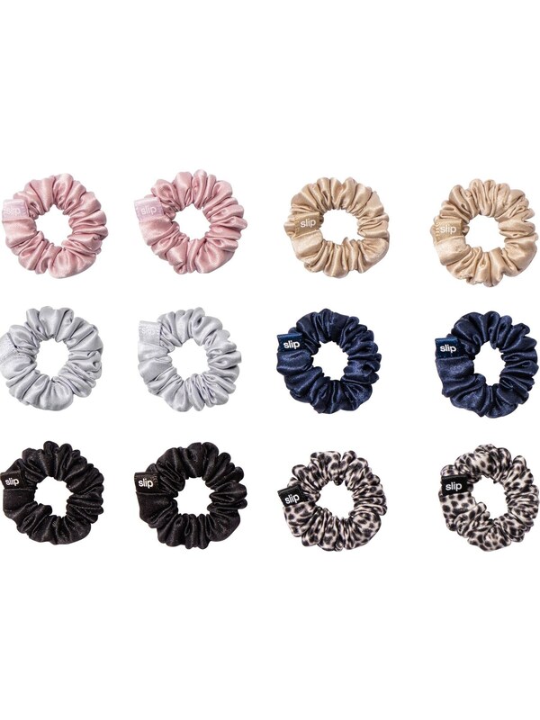 Seraphine Slip Mini 100% Pure Silk Scrunchies 12 Pack