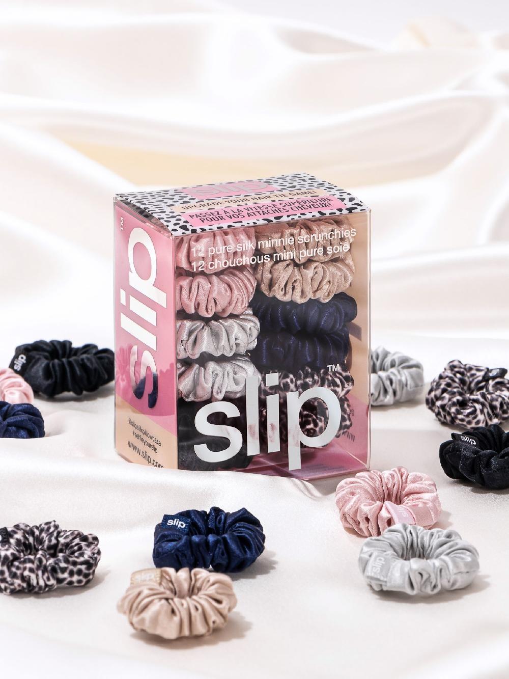 seraphine Slip Mini 100% Pure Silk Scrunchies 12 Pack