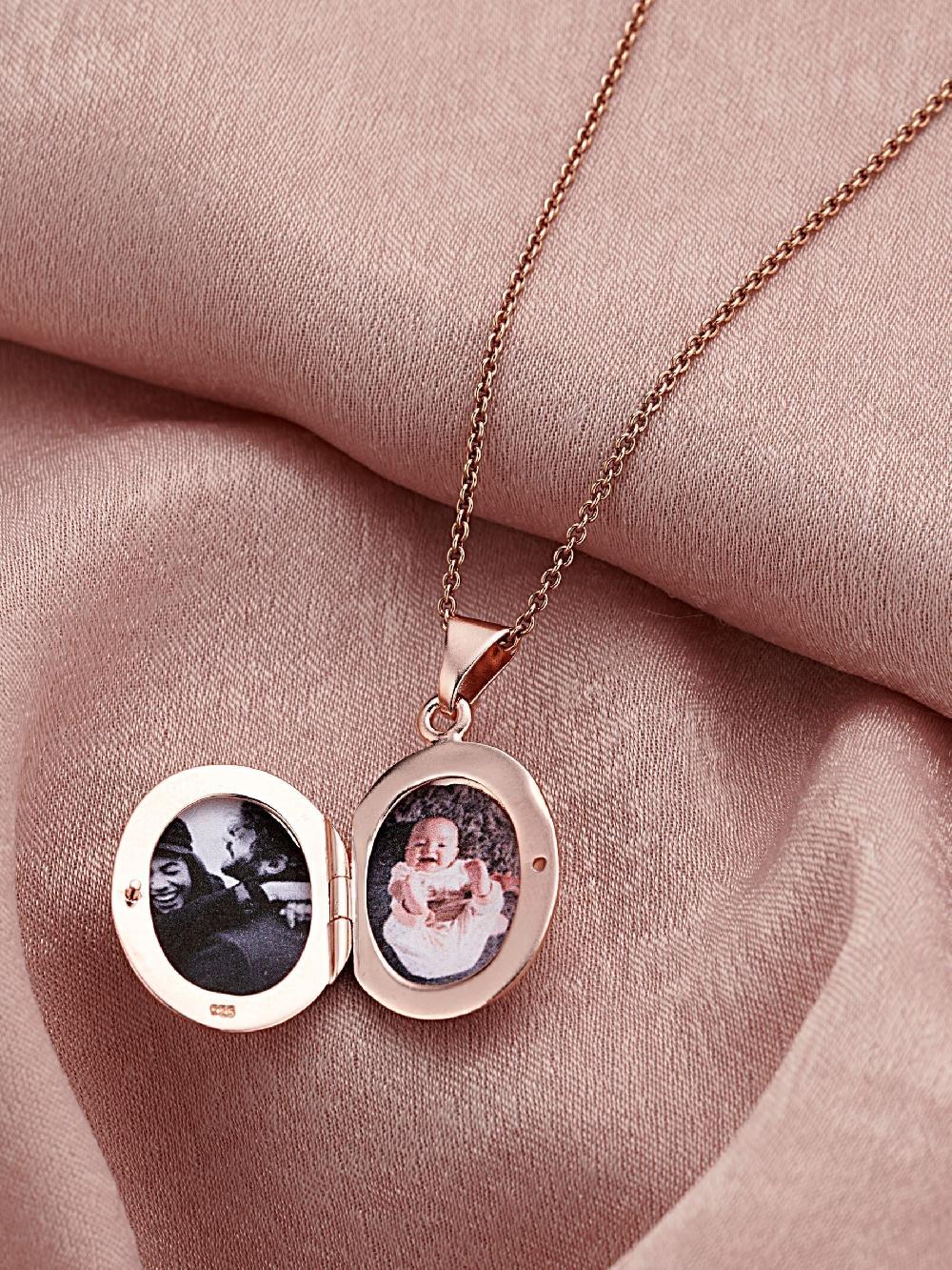 seraphine Small Personalised Oval Locket Necklace By Posh Totty Designs