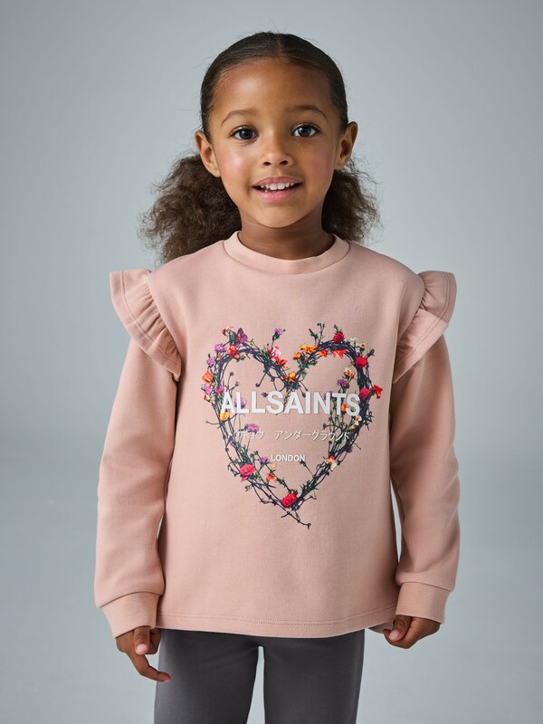 Seraphine SmALLSAINTS Mid Pink Frill Long Sleeve Top And Flared Leggings Younger Girl Set