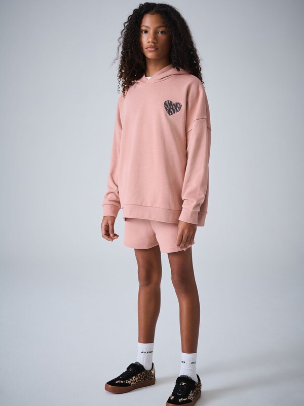 Seraphine SmALLSAINTS Mid Pink Lover Hoodie And Sweat Shorts Set