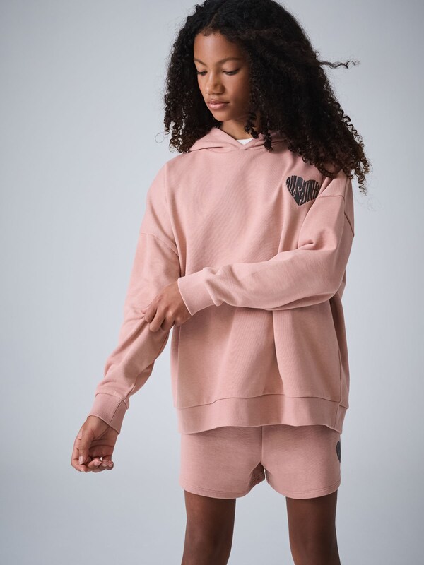 Seraphine SmALLSAINTS Mid Pink Lover Hoodie And Sweat Shorts Set