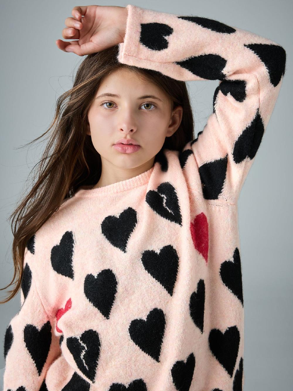 seraphine smALLSAINTS Pink Amore Heart Knitted Jumper