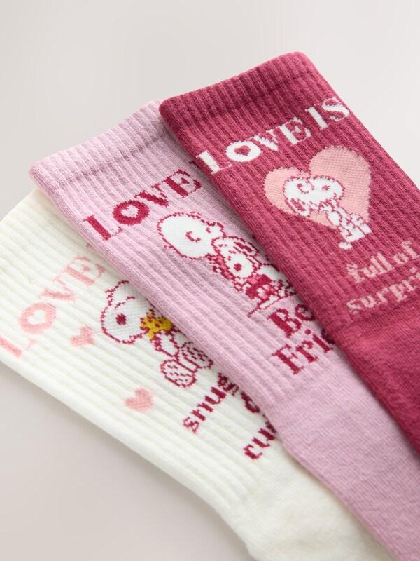 Seraphine Snoopy Valentine License Ankle Socks 3 Pack