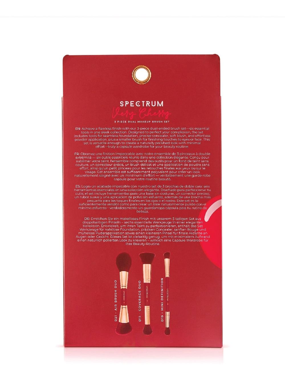 seraphine Spectrum Collections Very Cherry 3 Piece Everyday Dual Ended Brush Set