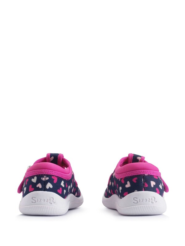 Seraphine Start Rite Blue Wriggles Heart Print T Bar Canvas Shoes
