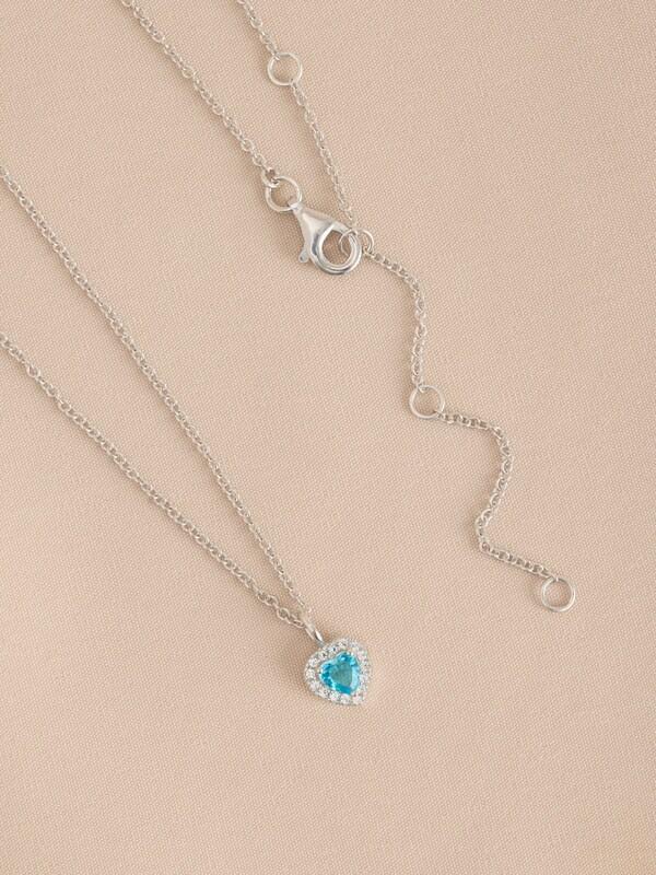 Seraphine Sterling Silver Birthstone Heart Pendant Necklace