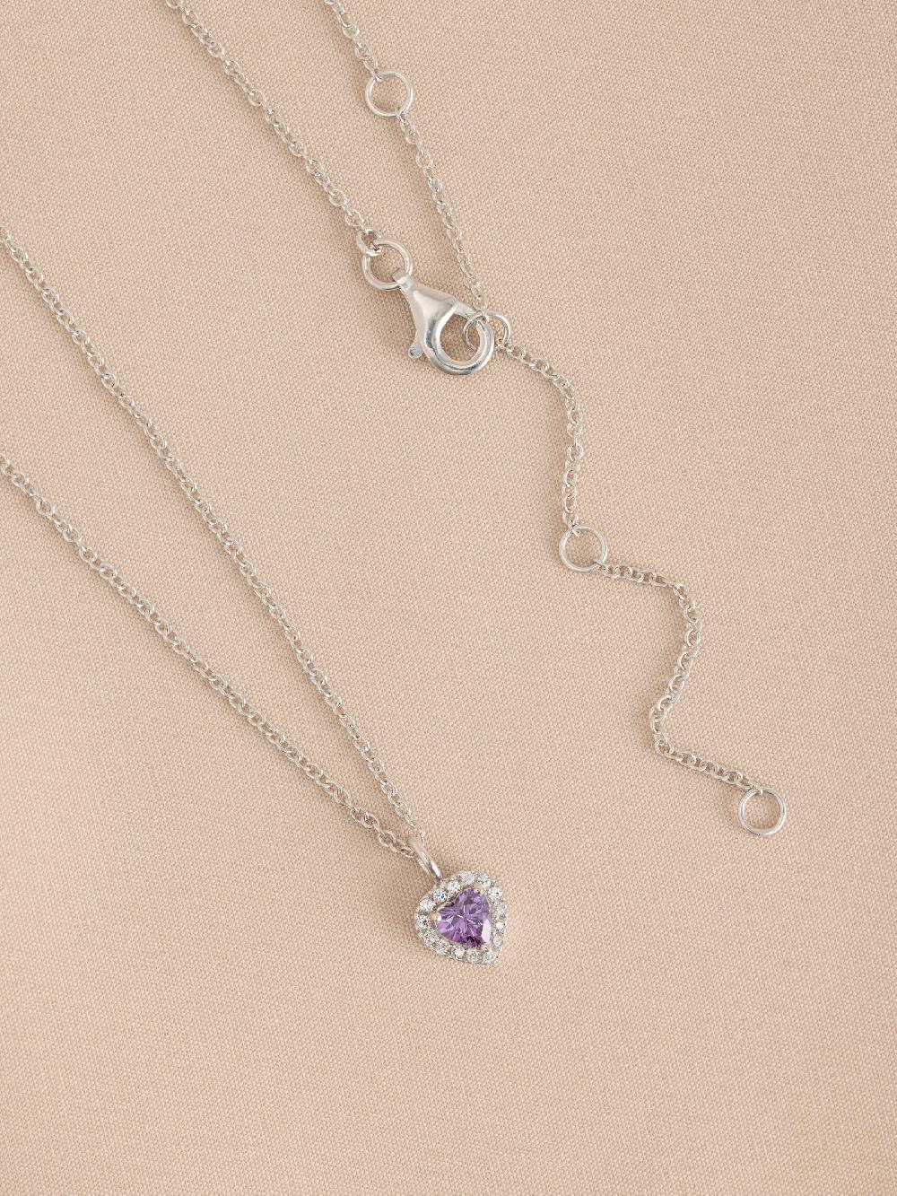 seraphine Sterling Silver Birthstone Heart Pendant Necklace