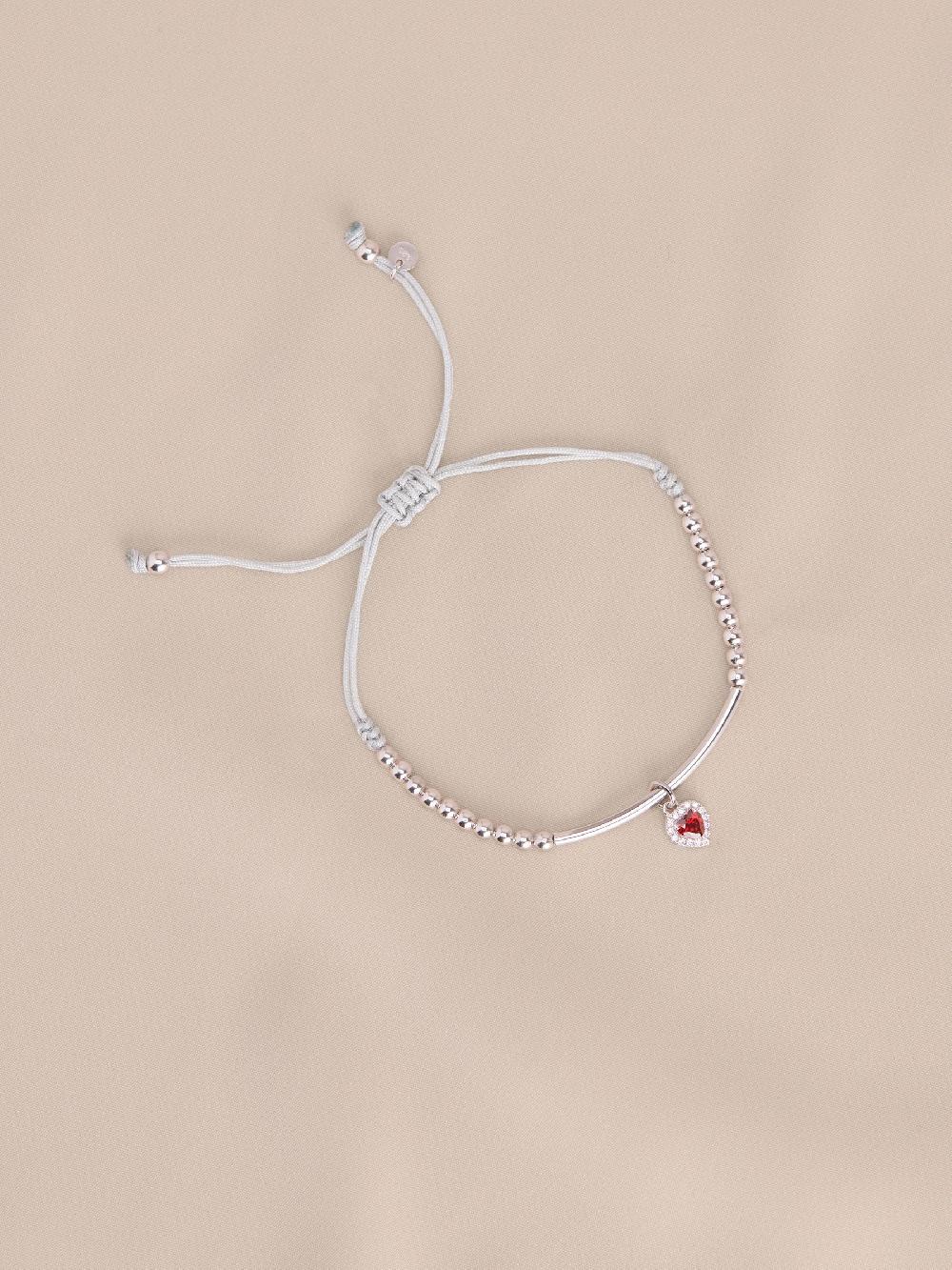 seraphine Sterling Silver Birthstone Heart Pully Bracelet