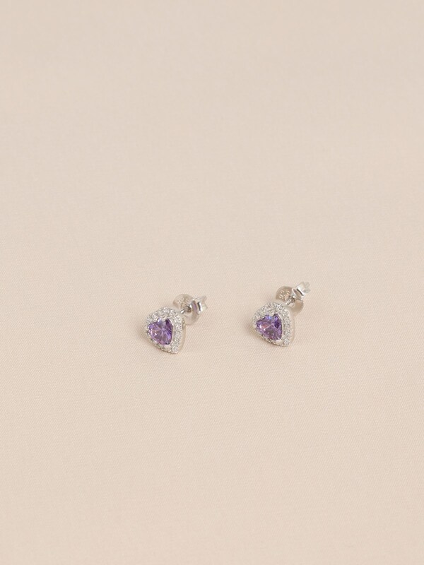 Seraphine Sterling Silver Birthstone Heart Stud Earrings