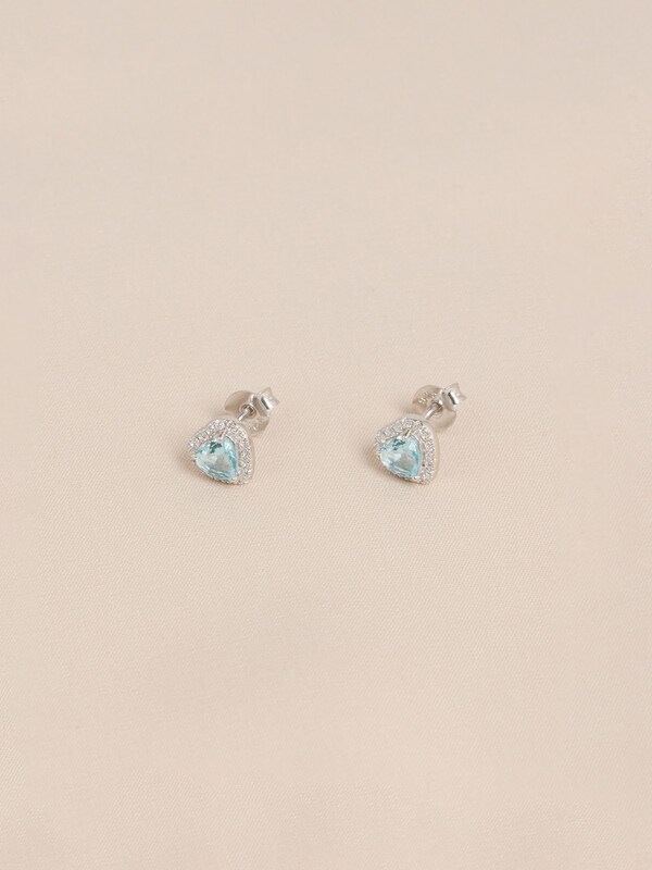 Seraphine Sterling Silver Birthstone Heart Stud Earrings