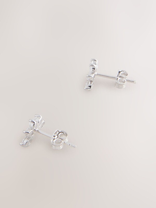 Seraphine Sterling Silver Cubic Zirconia Fan Stud Earrings