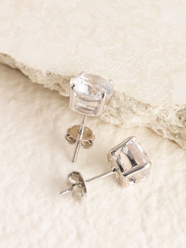 Seraphine Sterling Silver Cubic Zirconia Large Stud Earrings