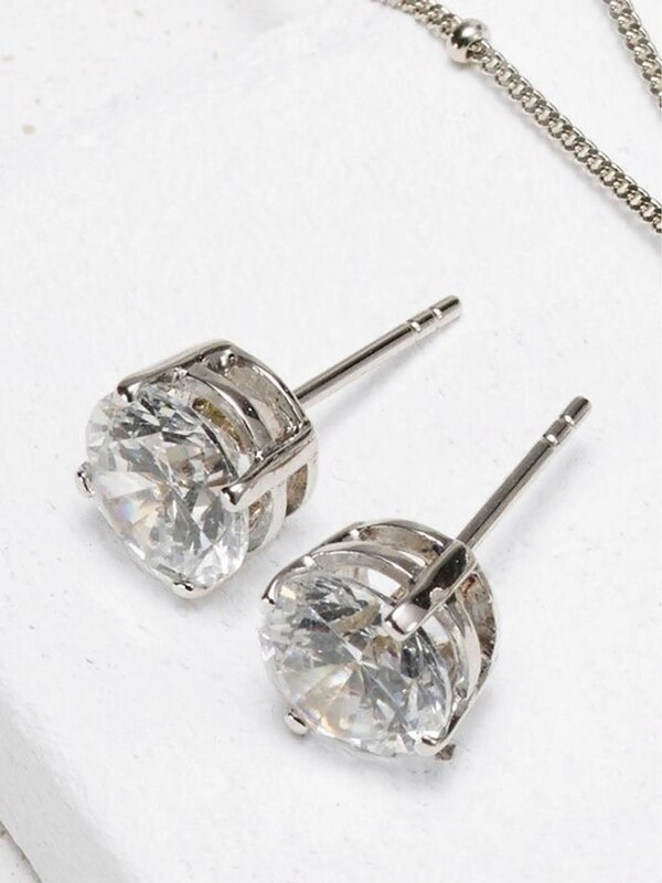 Seraphine Sterling Silver Cubic Zirconia Large Stud Earrings