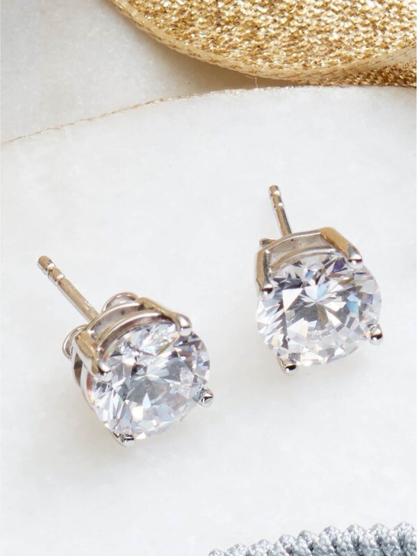 Seraphine Sterling Silver Cubic Zirconia Large Stud Earrings