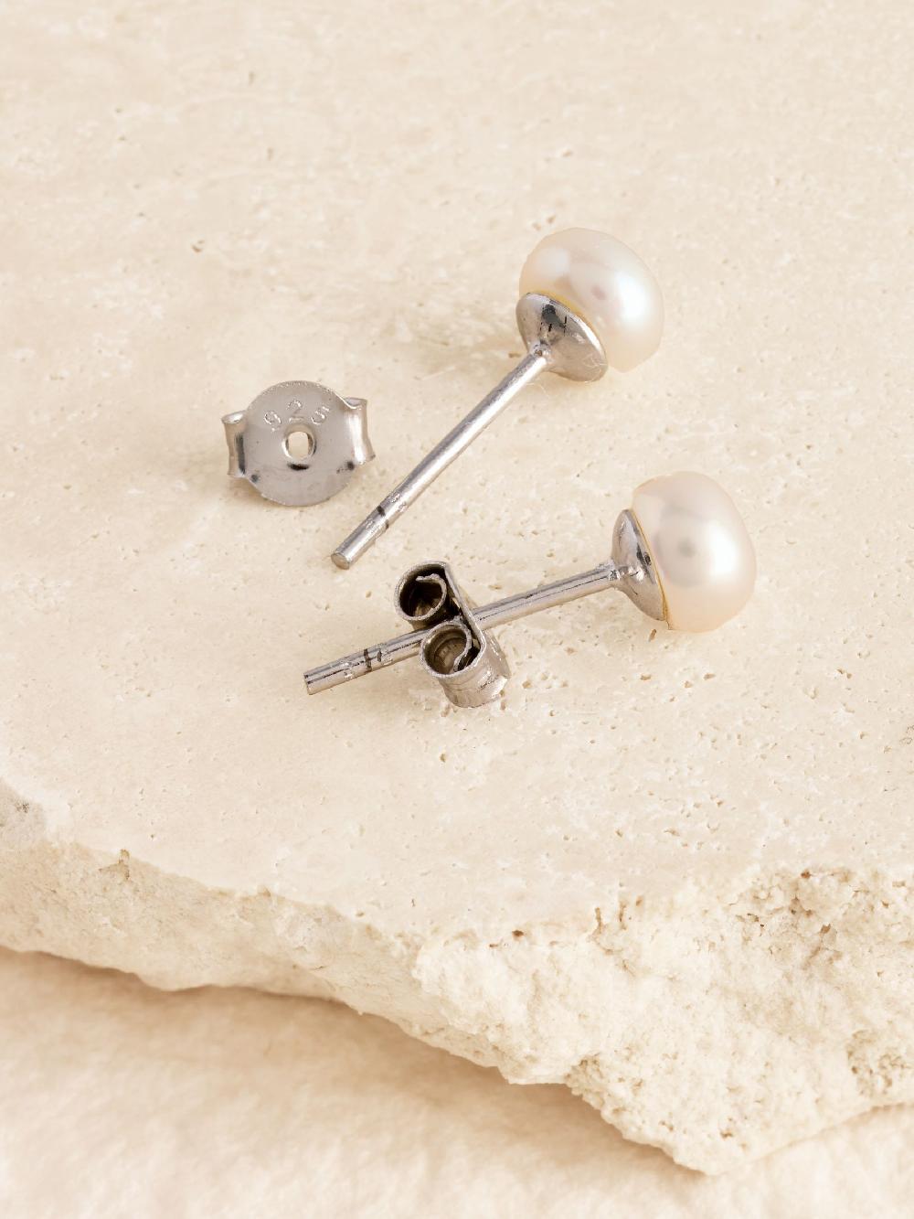 seraphine Sterling Silver Freshwater Pearl Stud Earrings