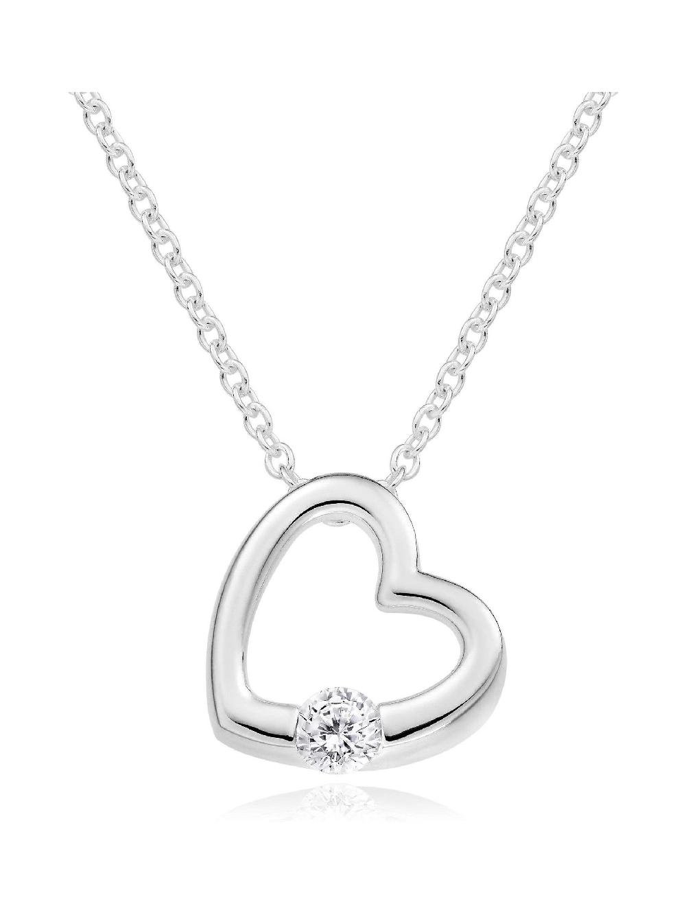 seraphine Sterling Silver Sterling Silver Cubic Zirconia Heart Pendant