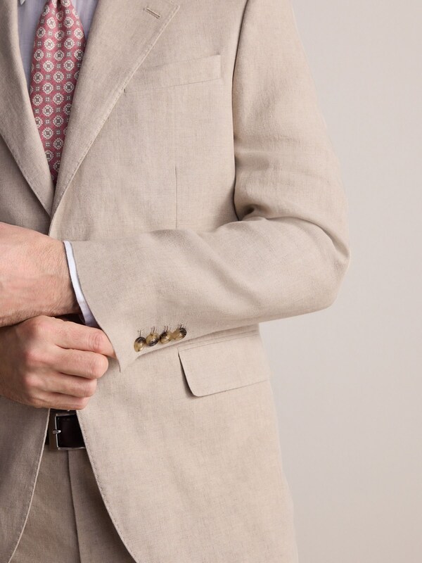 Seraphine Stone Slim Fit Leomaster Italian 100% Linen Suit Jacket